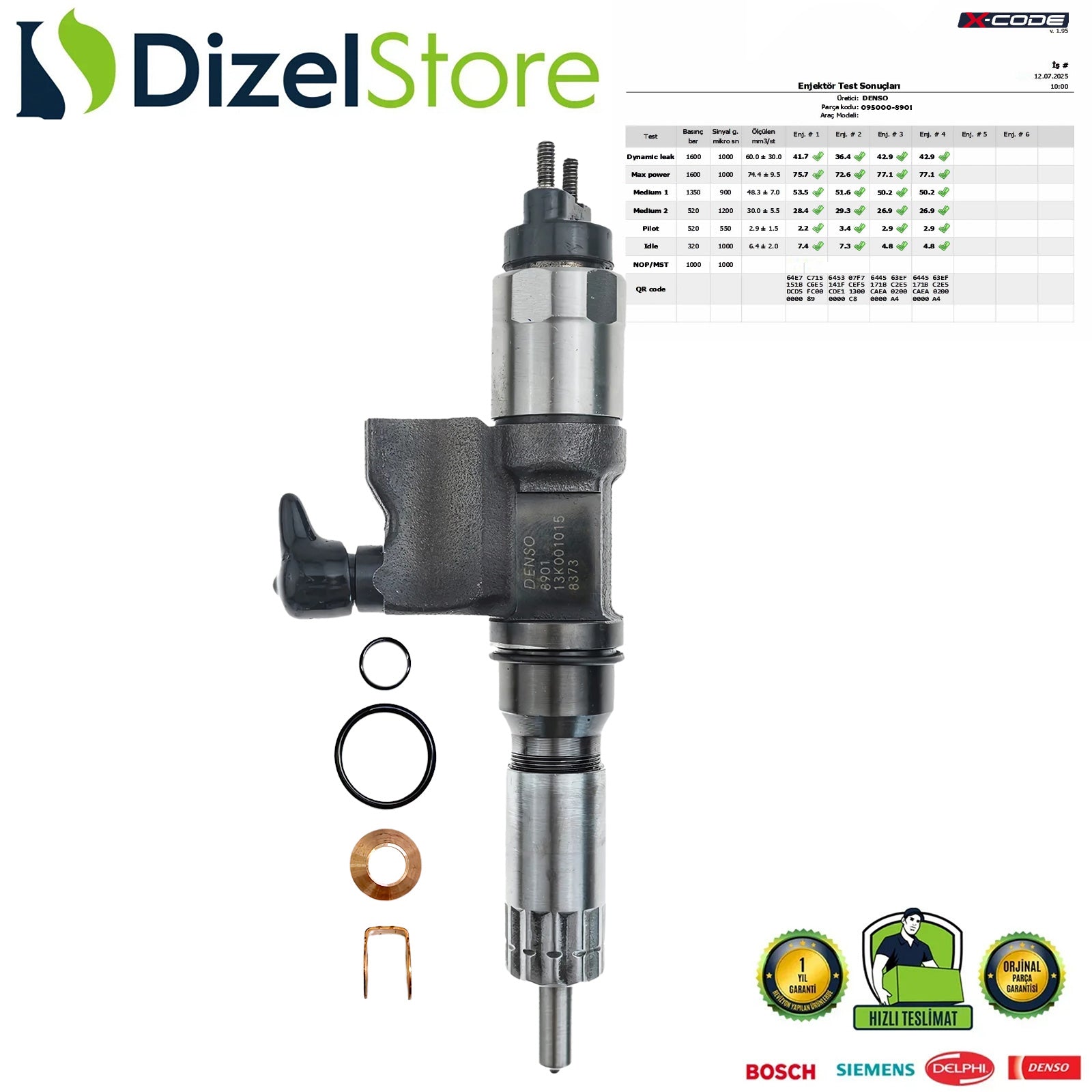 095000-8901 4HK1 5.2L MOTOR ISUZU DENSO ENJEKTÖR