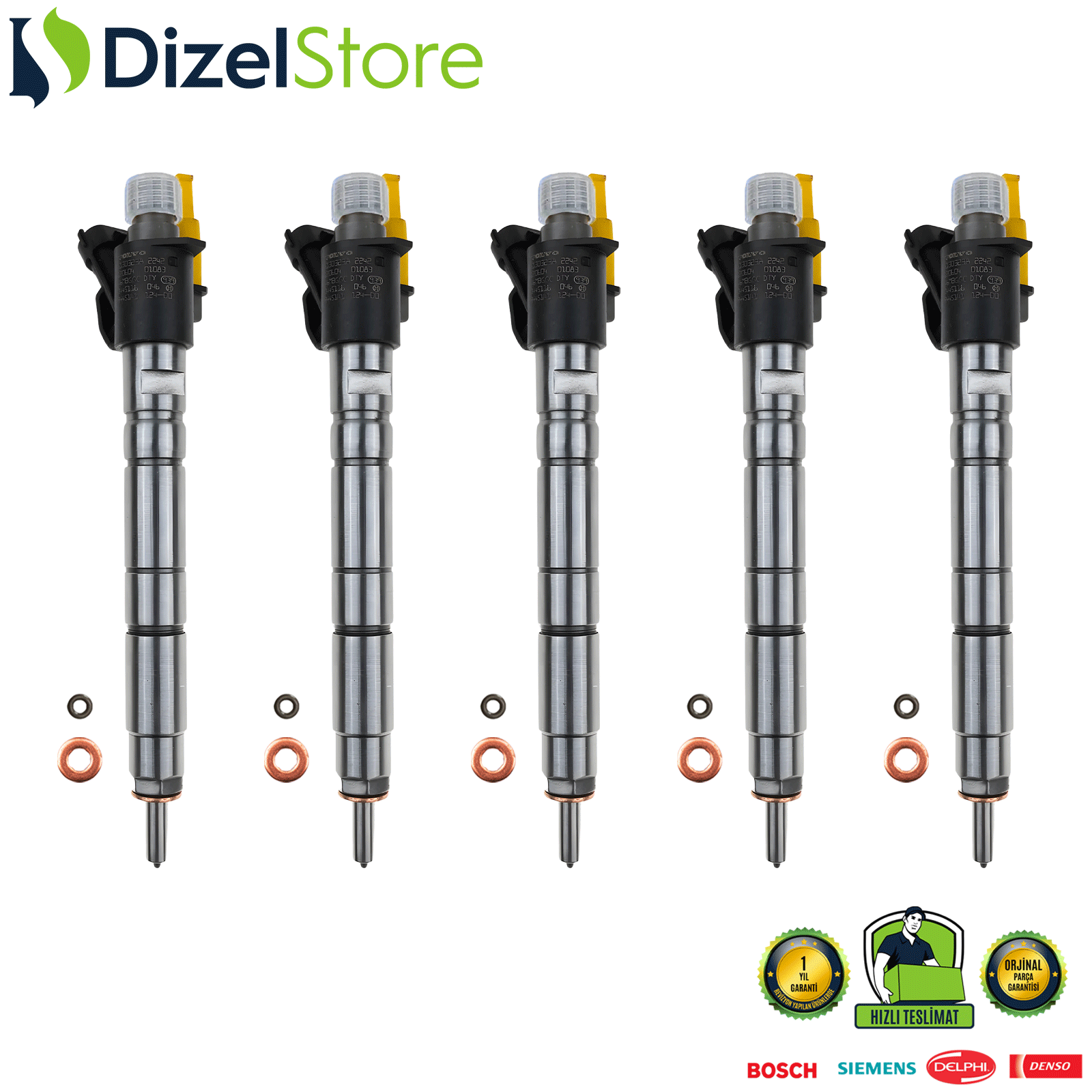 5X VOLVO C30 C70 2.0 D3 D4 BOSCH 0445116046 0986435424