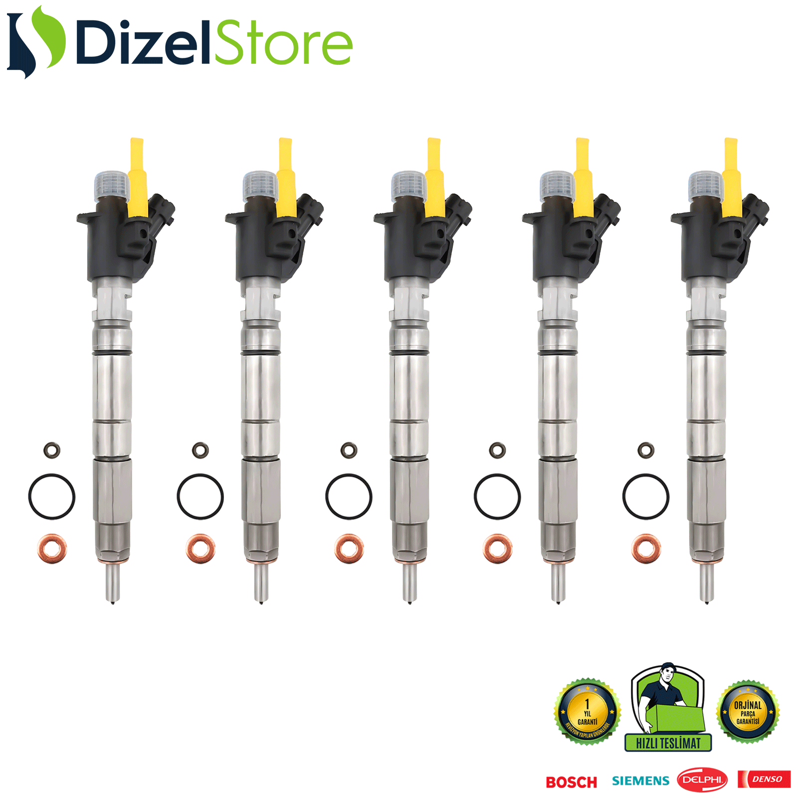 5X 0445116036 VOLVO 2,4D BOSCH ENJEKTÖR 0986435408
