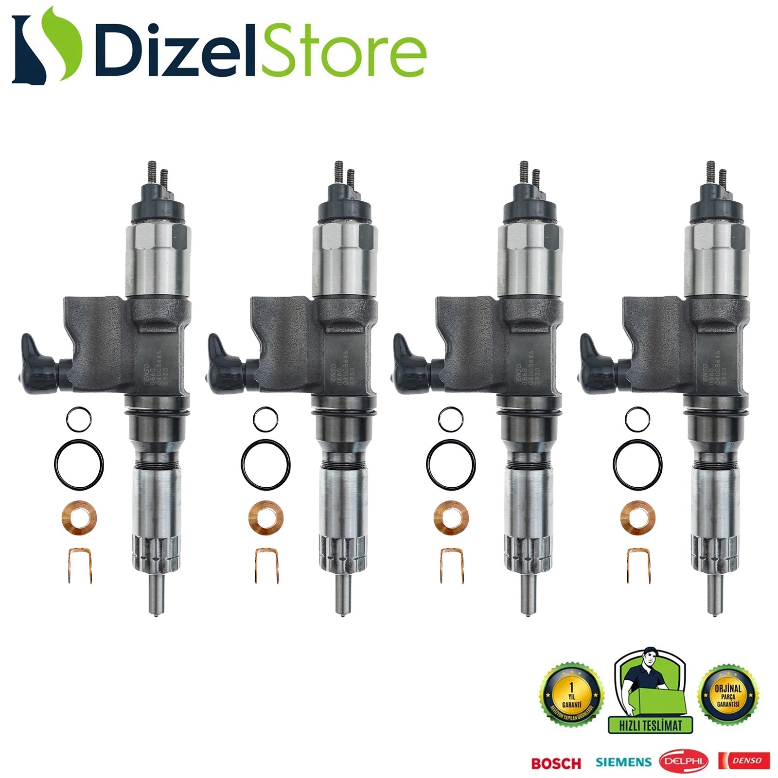 4X 195000-0640 ISUZU HITACHI/HIDROMEK/JCB/NEW HOLLAND 6HK1 7.8 L MOTOR DENSO ENJEKTÖR