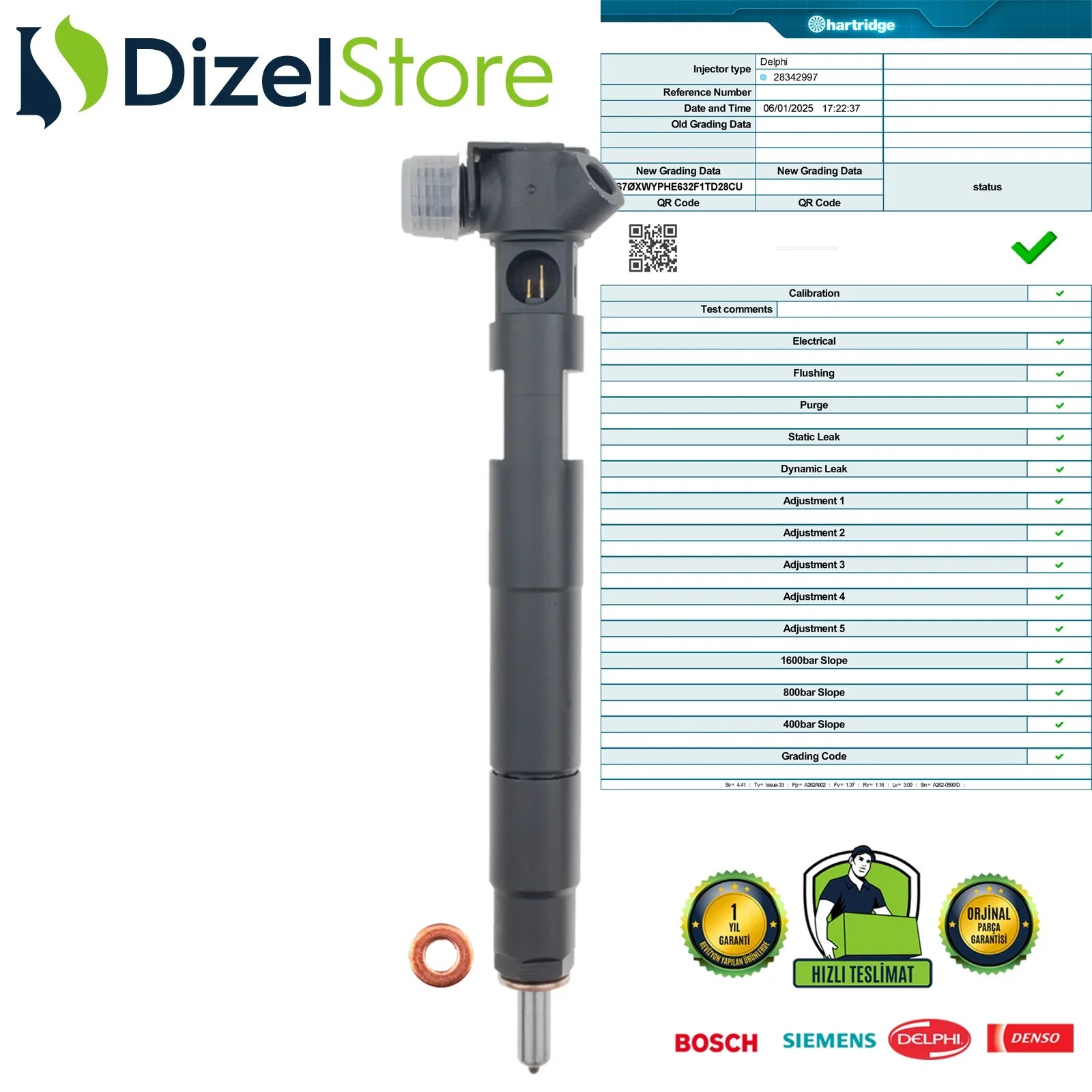 A6510700587 Delphi Enjektör Infiniti Jeep Mercedes-Benz C 180 CDI Sprinter 3,5 t 28342997 - Dizel Store