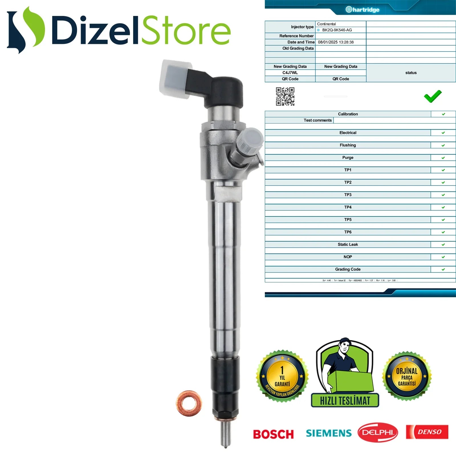 BK2Q9K546AG Siemens Enjektör Citroën Peugeot Ford Ranger 2.2 TDCi A2C59517051 - Dizel Store