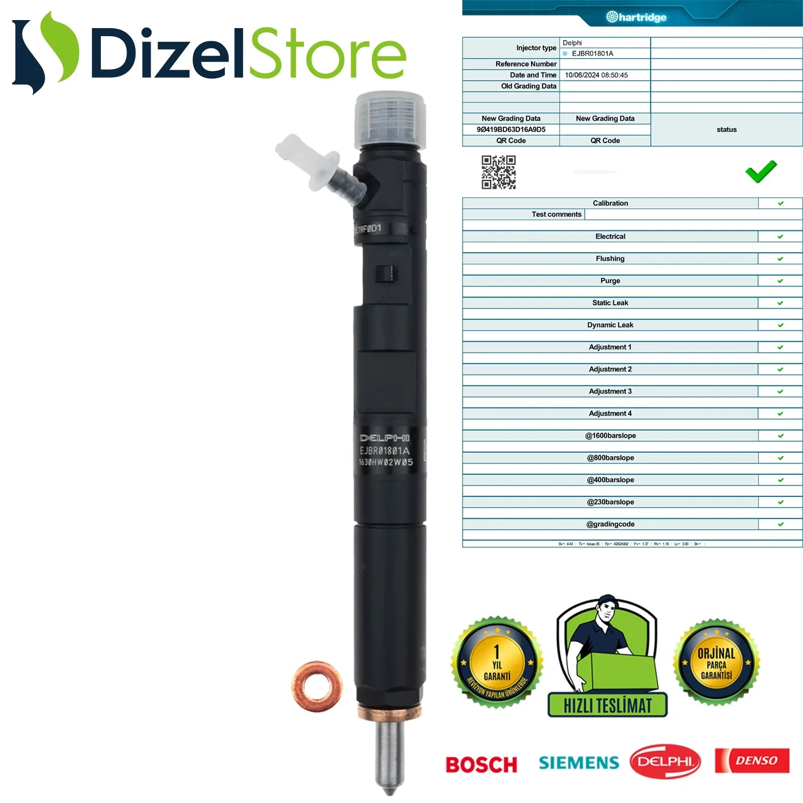 EJBR01801A Delphi Enjektör Renault Clio Megane Kangoo 1.5 dCi 28232248 - Dizel Store