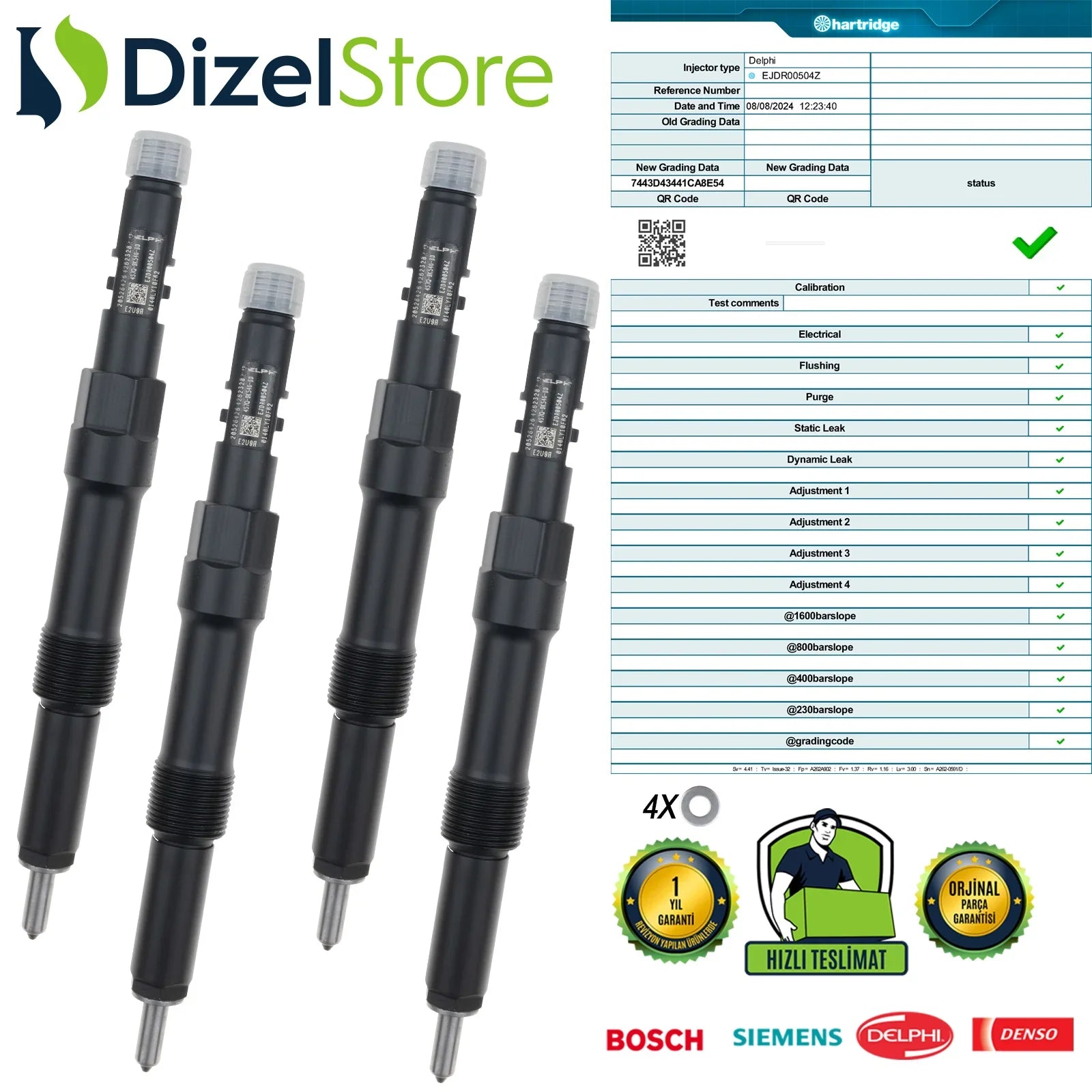 X4 EJDR00504Z Delphi Enjektör Jaguar X-Type Ford Mondeo 2.0 TDCi 4S1Q9K546BD - Dizel Store