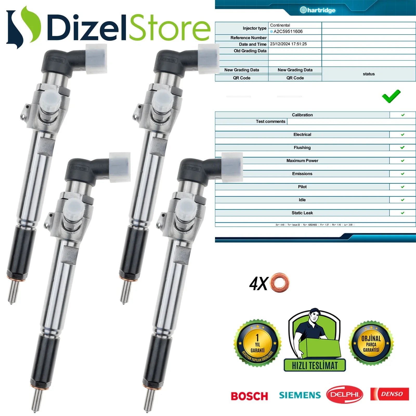 X4 H8200294788 Siemens Enjektör Renault Clio Nissan Note Qashqai 1.5 dCi 8200380253 - Dizel Store