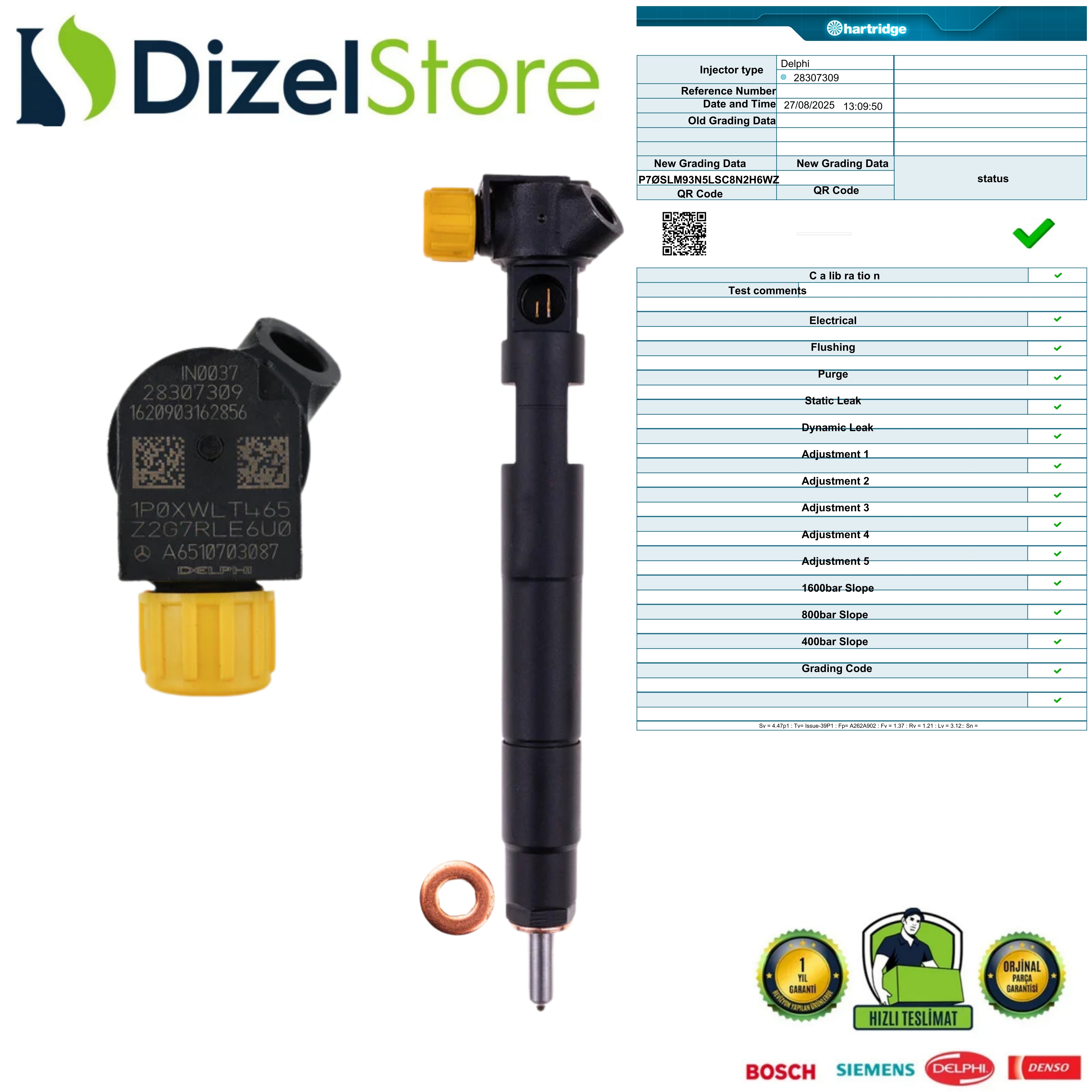 MERCEDES SPRINTER EURO 6 DELPHİ ENJEKTÖR 28307309 - A6510703087