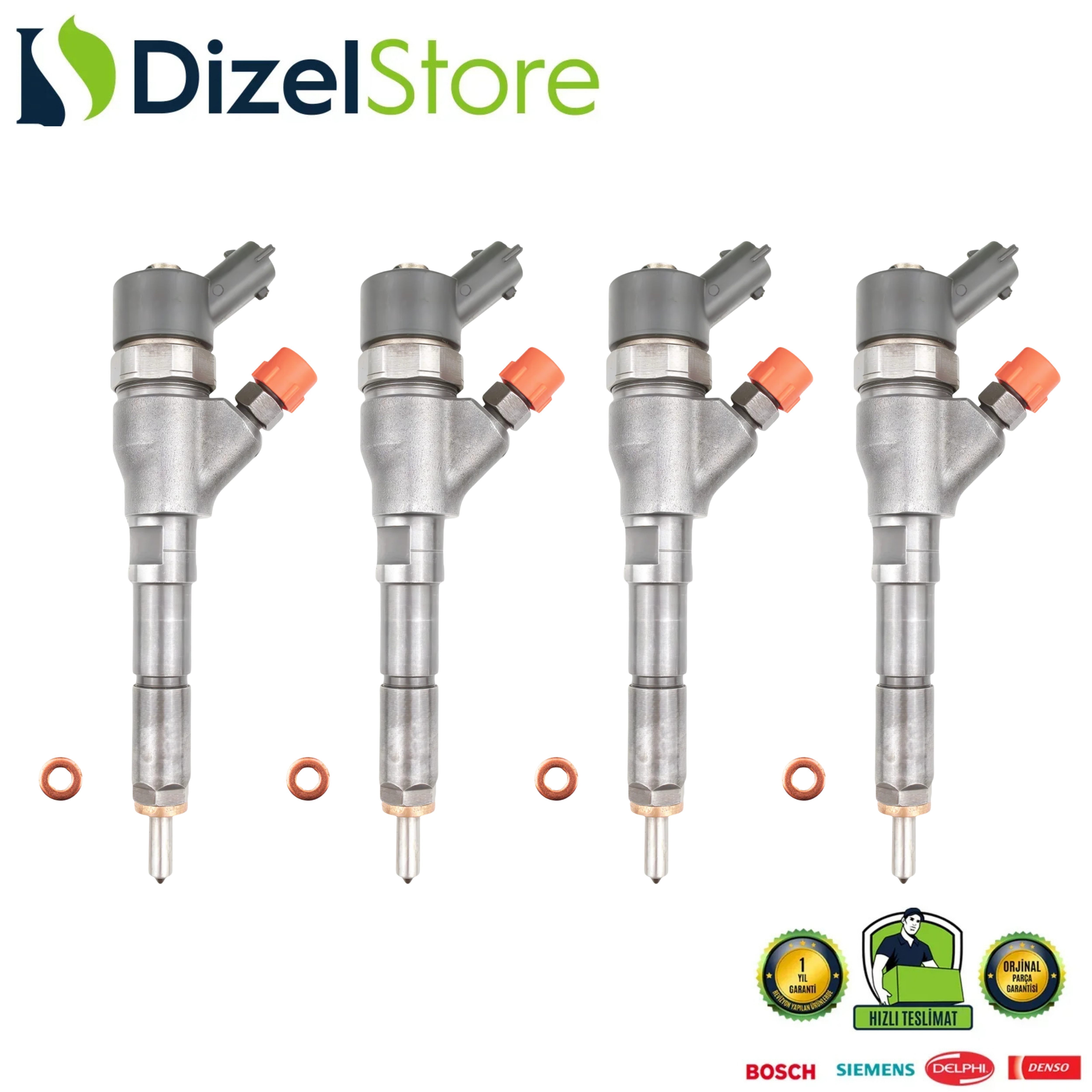 4X 0445110044 Bosch Enjektör Citroen Suzuki Fiat Scudo 2.0 JTD 9456182480